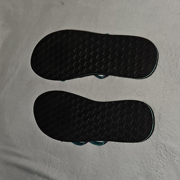 Teva Womens Olowahu Flip-Flop Black Teal Magenta Mush EVA Lightweight Vegan Sole - Picture 3 of 10